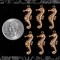 Antiqued Copper Plated Brass Two-Sided Sea Horse Charms - Set of Six - XXX - C-C108